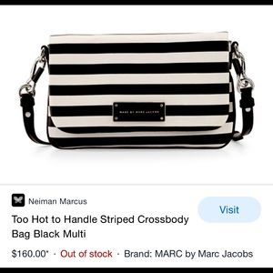 Marc Jacobs Blk/Wht stripe leather crossbody